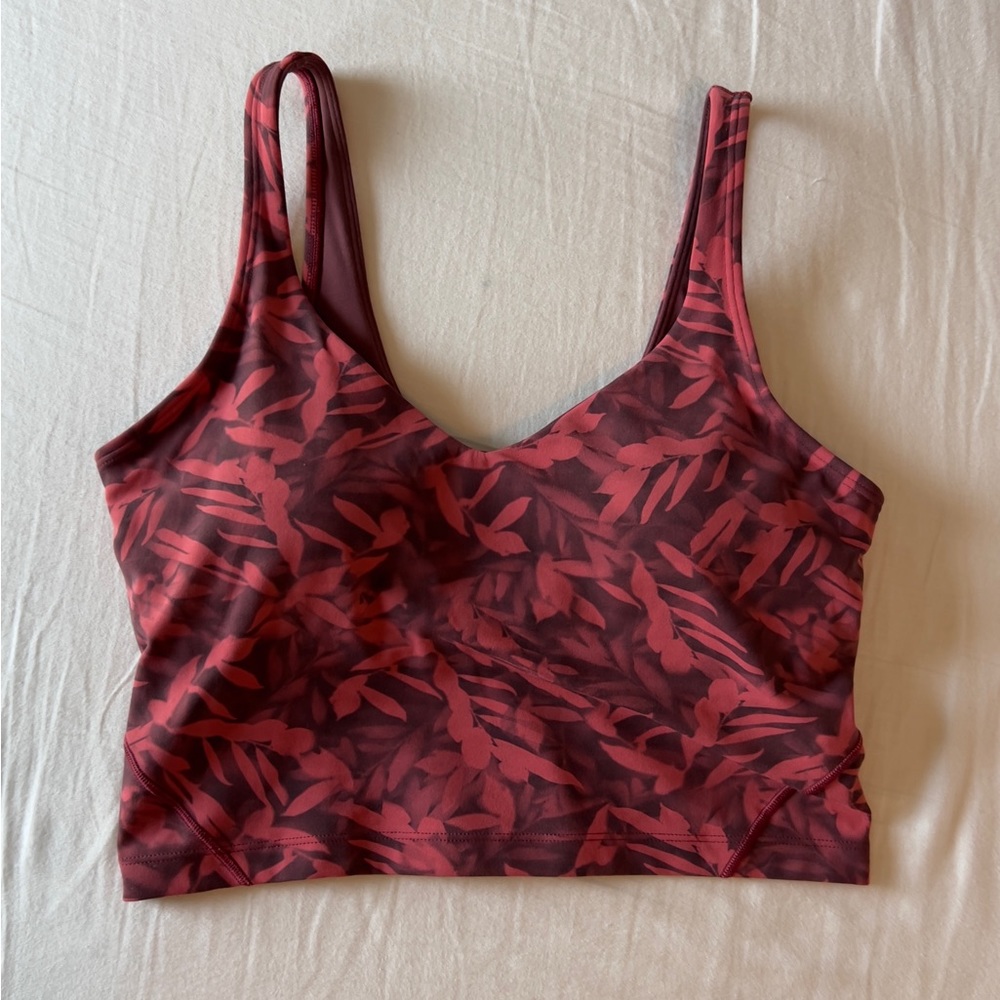 Lululemon align tank spray leaf fireside red multi